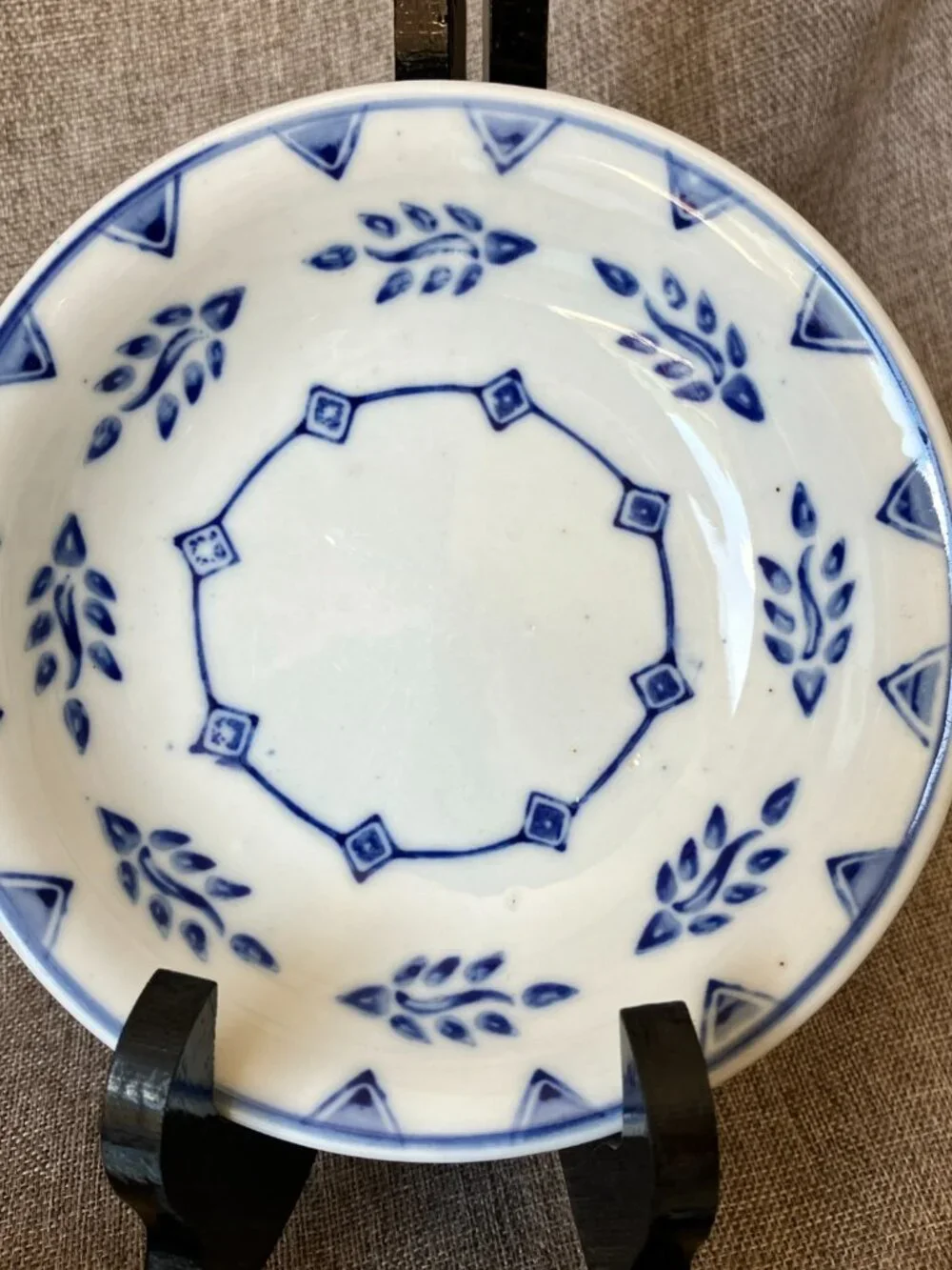 Vintage IDG Williams Sonoma Blue White Ceramic Cereal Bowls 5.75
